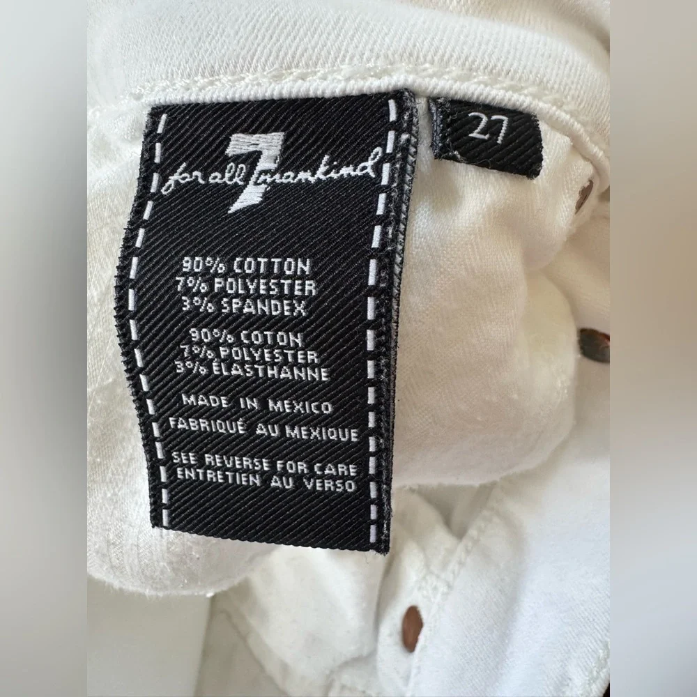 7 For All Mankind White Skinny Jeans EUC Gwenevere